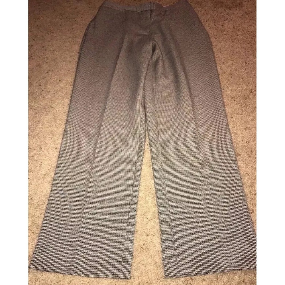 New kim Rodgers‎ Women's size 10 Pull On  pants brown Check Traditional Fit